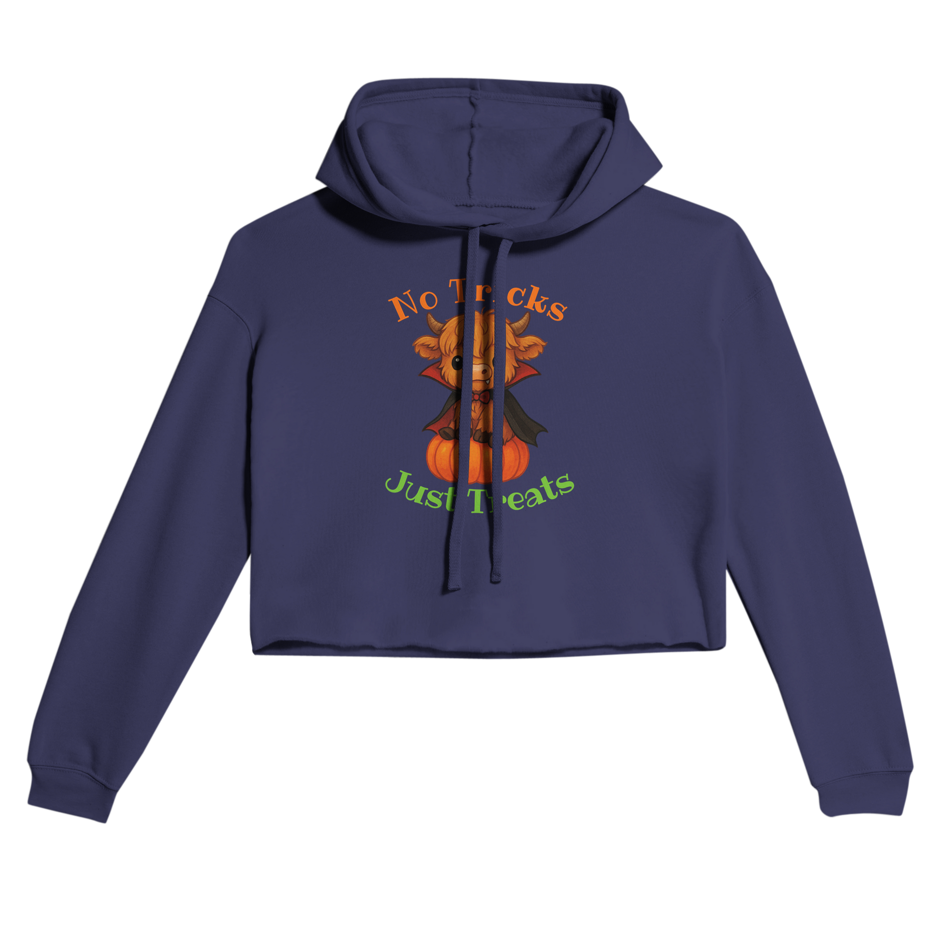 Fang-Tastic Vampire Cow-Loween - Women's Cropped Hoodie – Curious